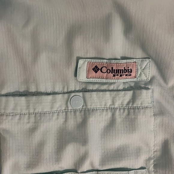 Columbia PFG Men’s Fishing Shirt Size Large aqua / blue - Picture 2 of 5